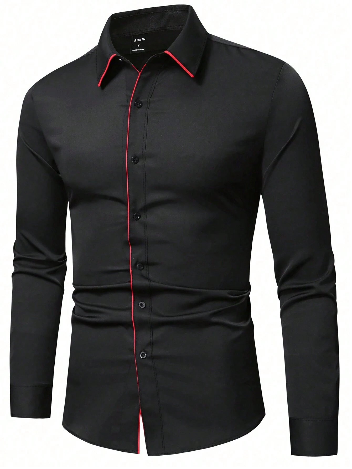 Manfinity Mode Men Contrast Trim Button up Shirt