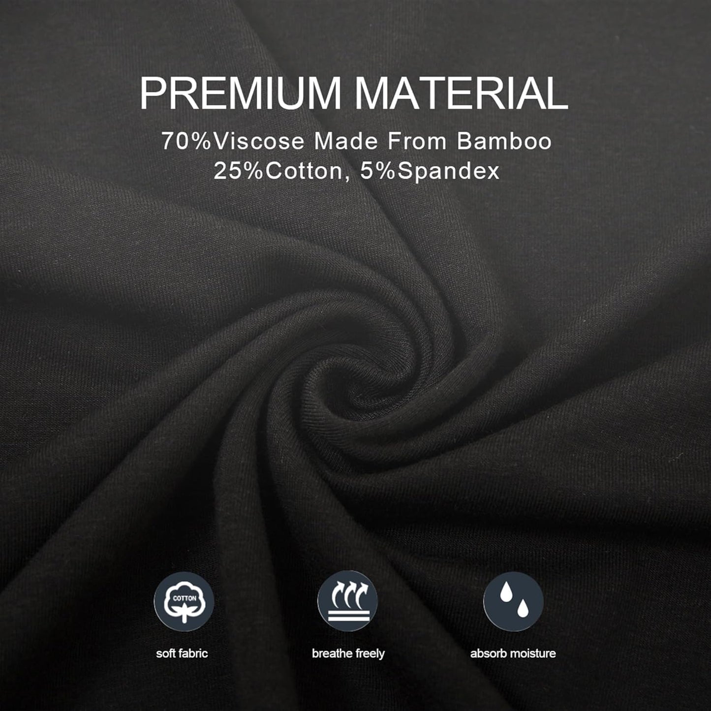 Men'S T-Shirts Solid Short Sleeve Crew Neck T-Shirt Multipack Soft Bamboo Viscose T-Shirt for Men Black(3-Pack) L