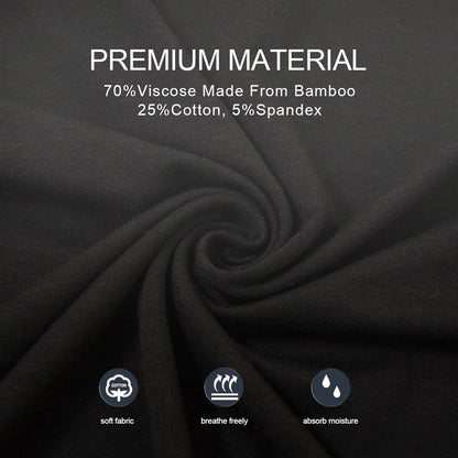 Men'S T-Shirts Solid Short Sleeve Crew Neck T-Shirt Multipack Soft Bamboo Viscose T-Shirt for Men Black(3-Pack) L