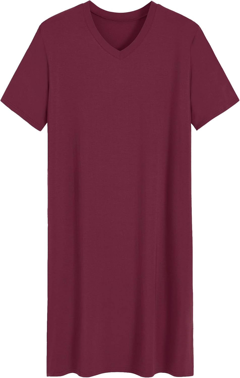 Men'S Viscose Nightshirt Short Sleeves Sleep Shirt