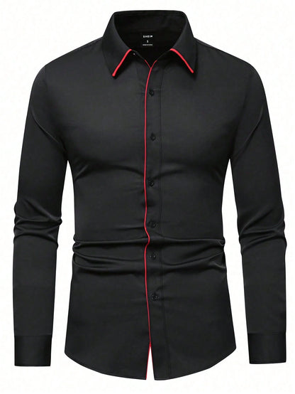 Manfinity Mode Men Contrast Trim Button up Shirt