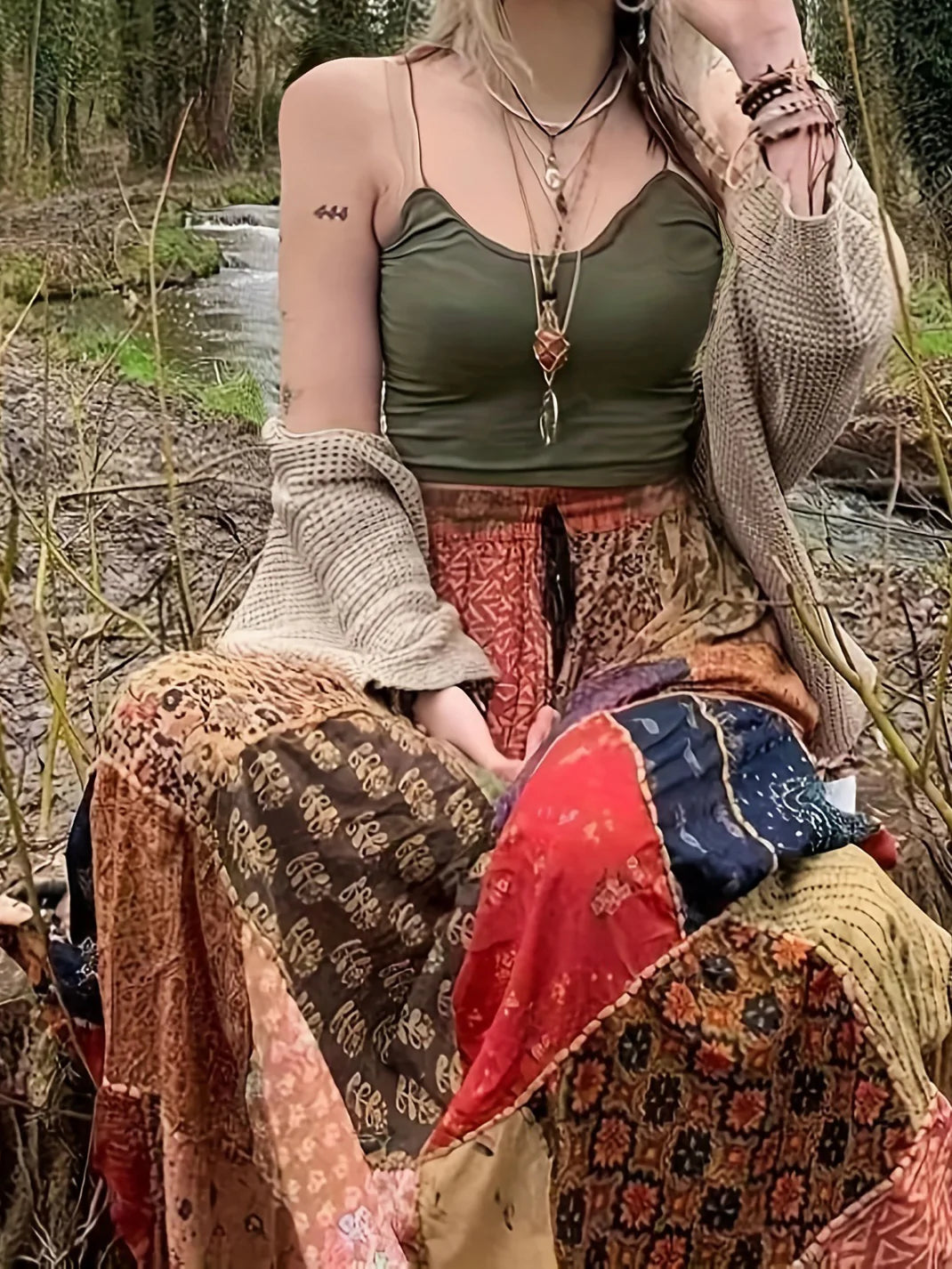 Plus Size Women Plaid Print Drawstring Skirt